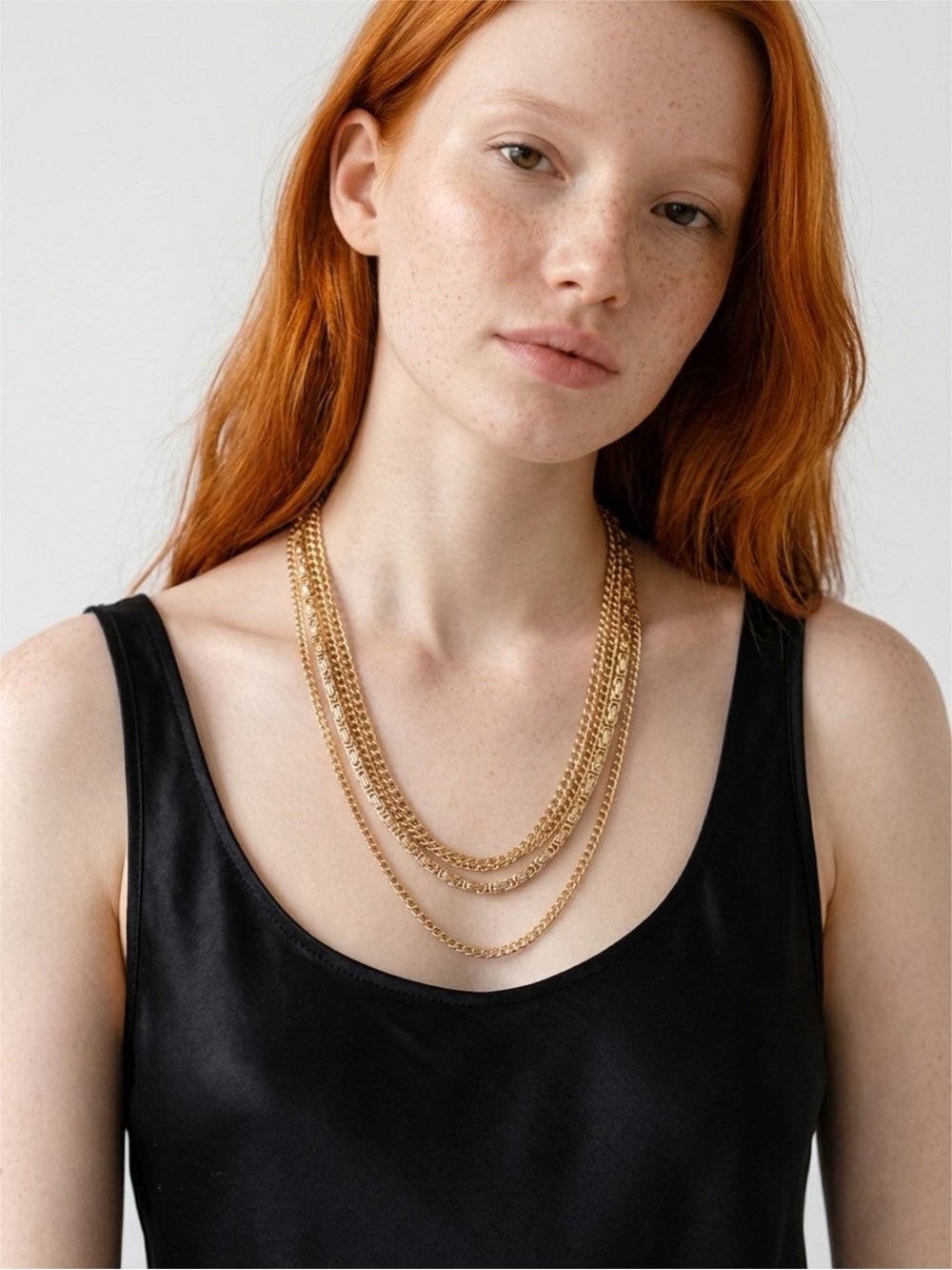 SARAH COV GOLD MULTI CHAIN NECKLACE